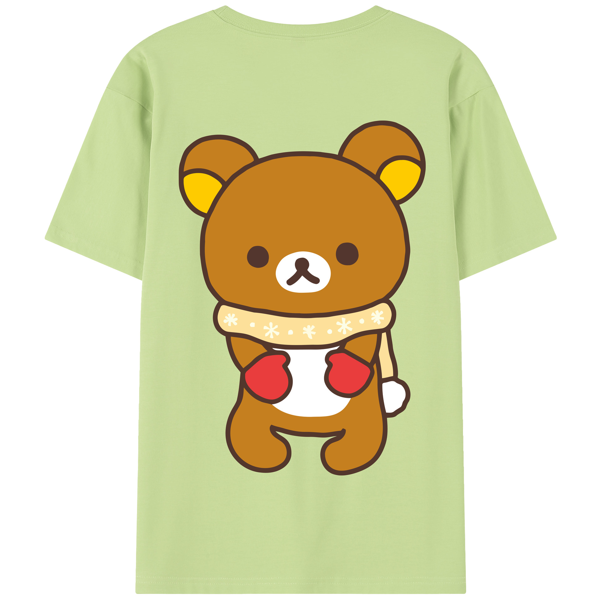 （画像用） リラックマ リラックマ キイロイトリ Rilakkuma Korilakkuma Kiiroitori 綿100％半袖Tシャツ（背面プリント）